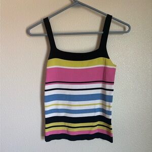 Venini Pink and Yellow Striped Tank Top